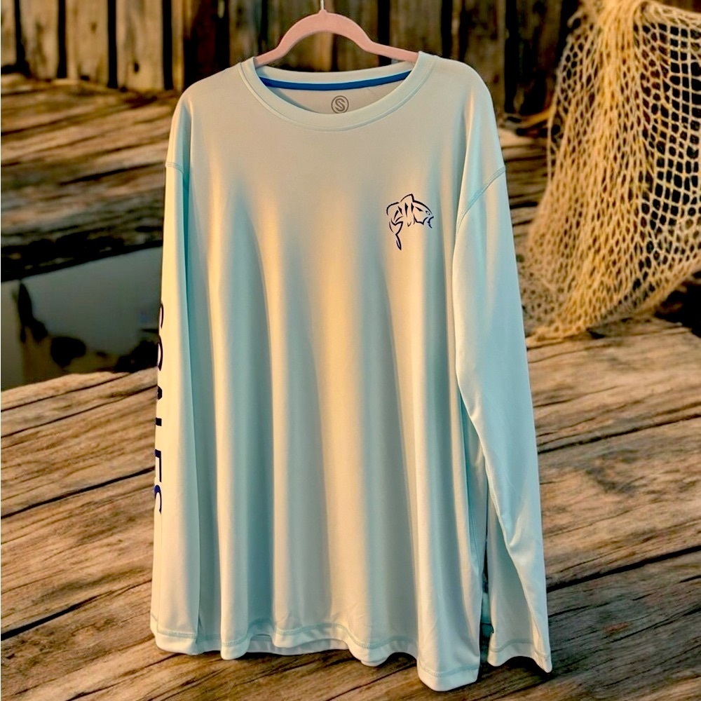 Scales Long Sleeve Crew Neck Performance Fishing Shirt. Size 2XL.